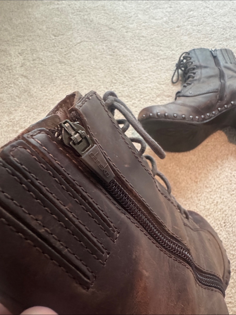 Dansko Women's Dark Brown Lace-Up Platform Boots - Picture 7 of 11